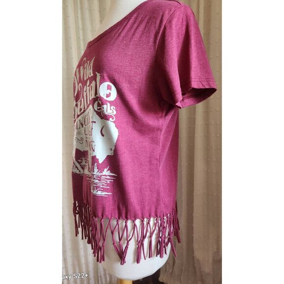 F98 Cruel Western tee w fringe, "Wild Buffalo Gals, Dancing by the Light of the - Picture 2 of 10